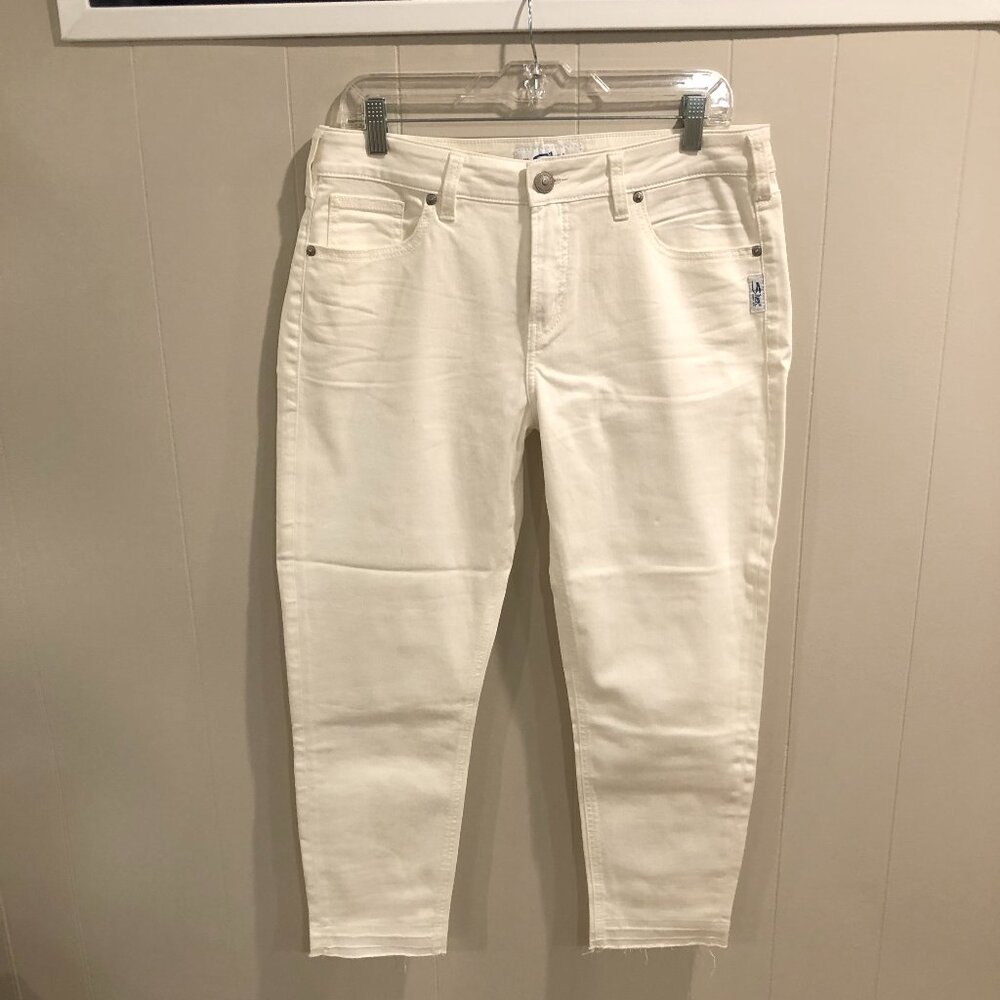 White "Avery" Skinny Crop Jeans, Silver Jeans Co., Size 32W/25L